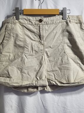 Tommy Hilfiger Cream Roll-Hem Women's Shorts, Size 14